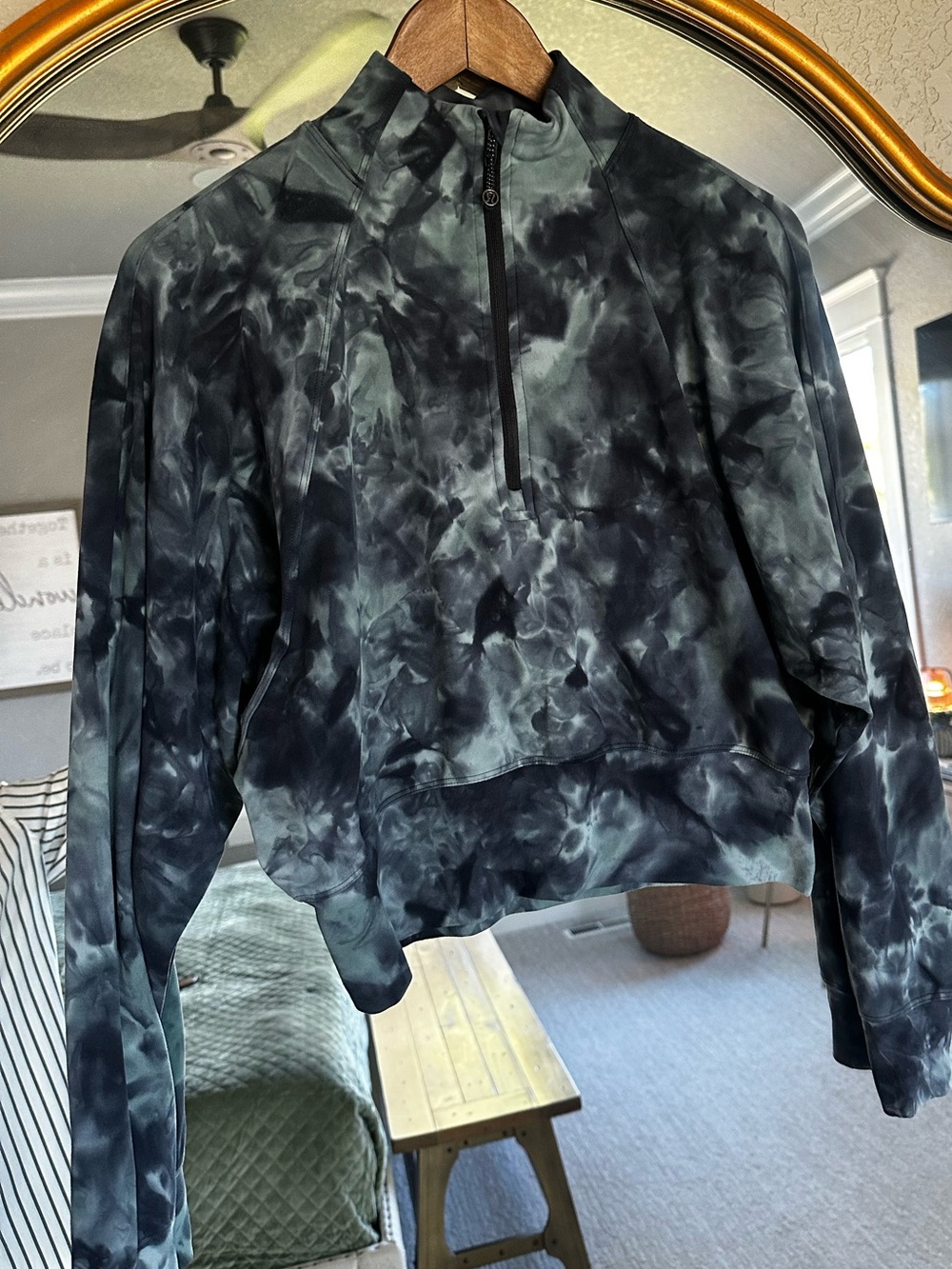 Lululemon Women’s Black & Gray Tie-Dye Half-Zip Jacket